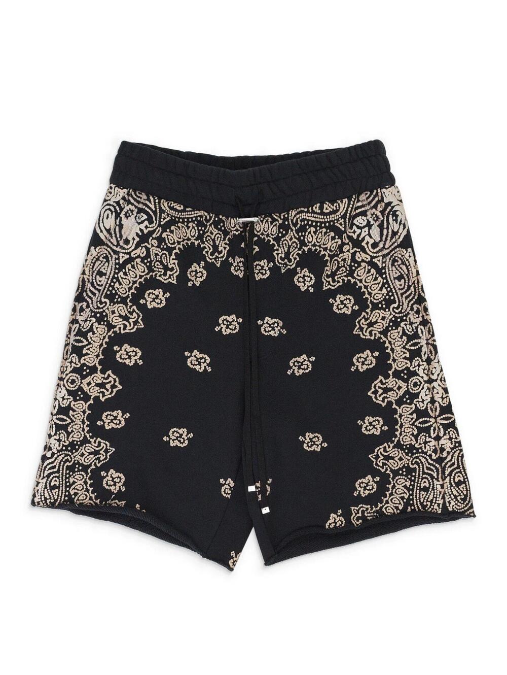 AMIRI BANDANA BLEACH BLACK BEACH SHORTS SIZE XL $995